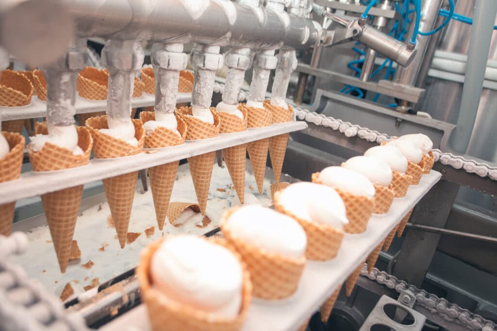 Preparation,Of,Ice Cream,On,Factory
